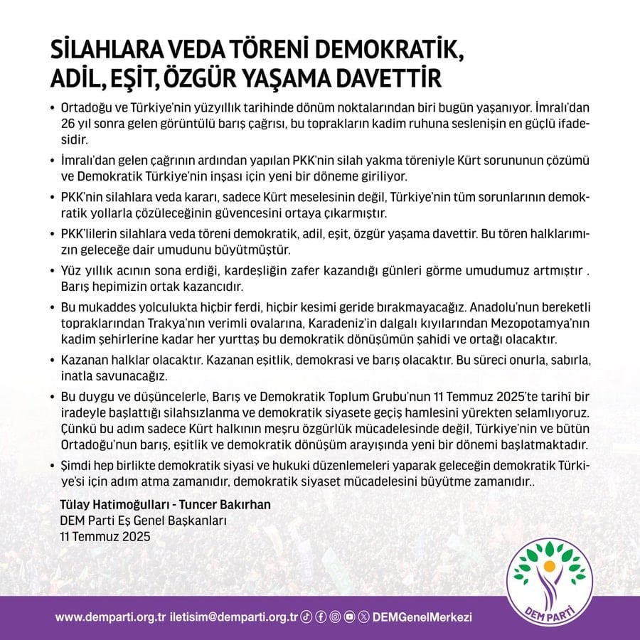 DEM Partisi Açıklama